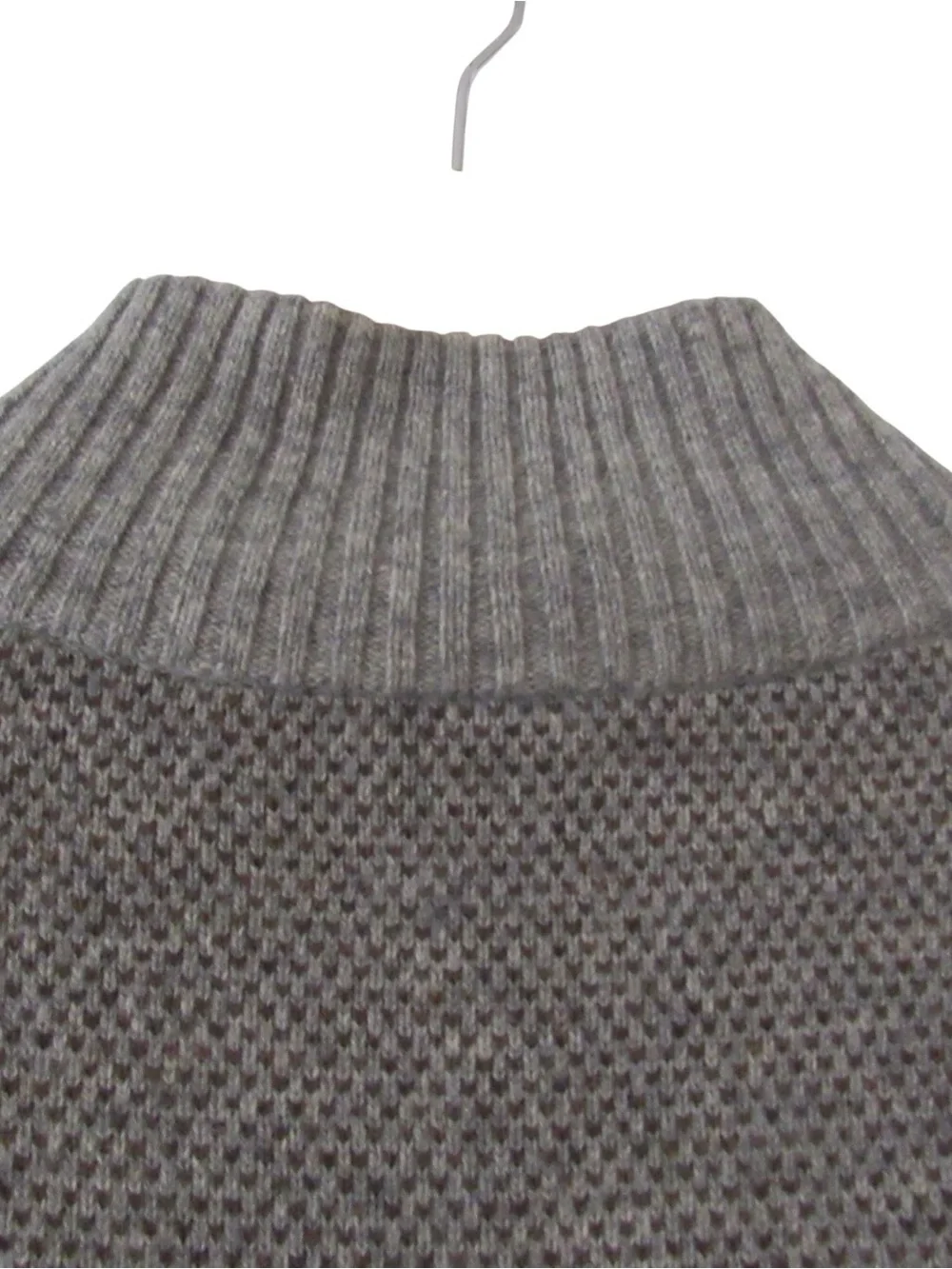J Crew Rugged Merino Gray Sweater Medium Birdseye Half Zip Pullover Mock Neck
